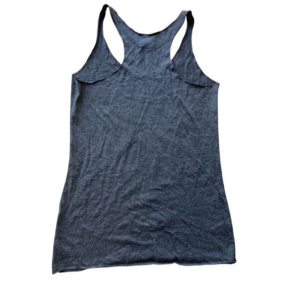 JURASSIC PARK Heather Black dinosaur Racerback raw stitching tank top sz XS - Picture 2 of 7